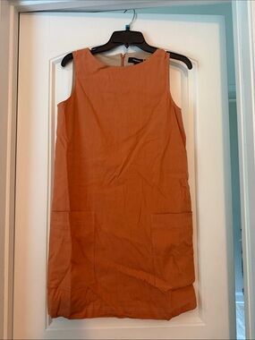 Theory Rust Orange Sleeveless Shift Dress